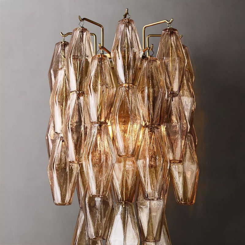Chara Smoke Glass Short Wall Sconce detail view