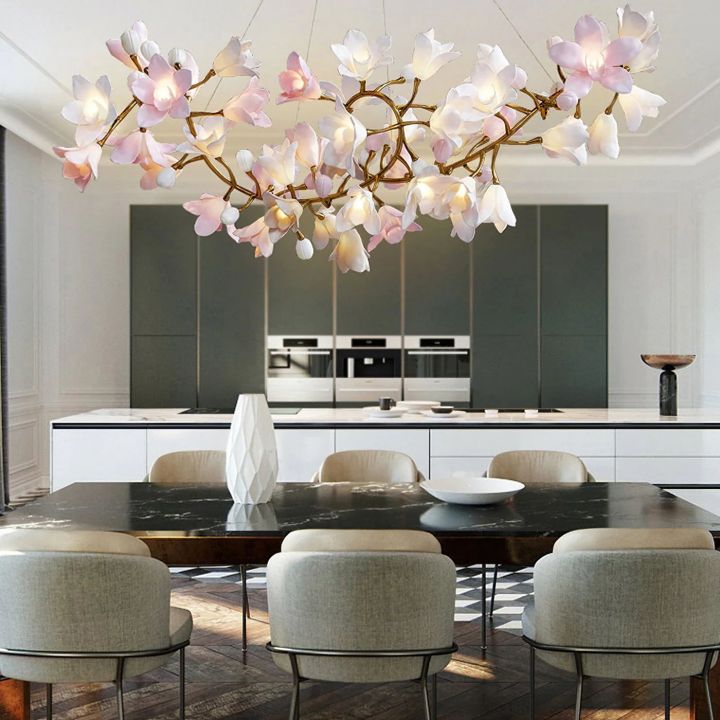 Circular Blossom Ceramic Chandelier - detail 11