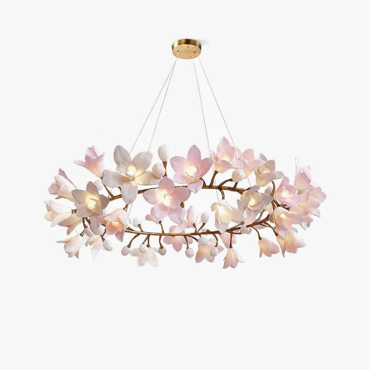 Circular Blossom Ceramic Chandelier - detail 4