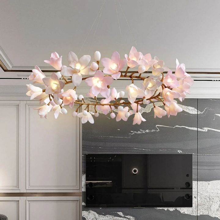 Circular Blossom Ceramic Chandelier - detail 5