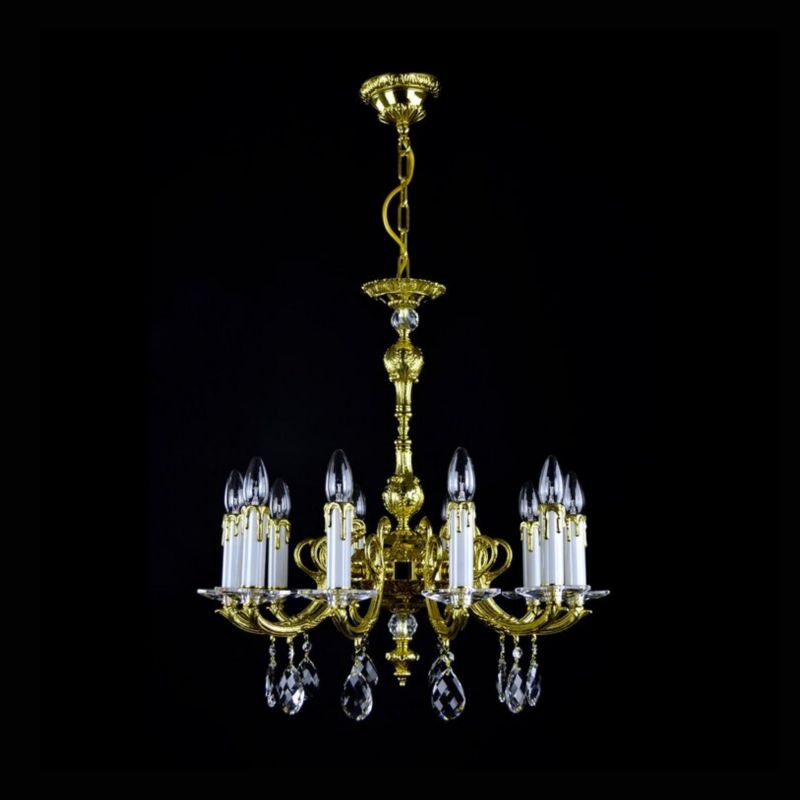 Classical Vera 10-Light Brass Crystal Chandelier - detail 2
