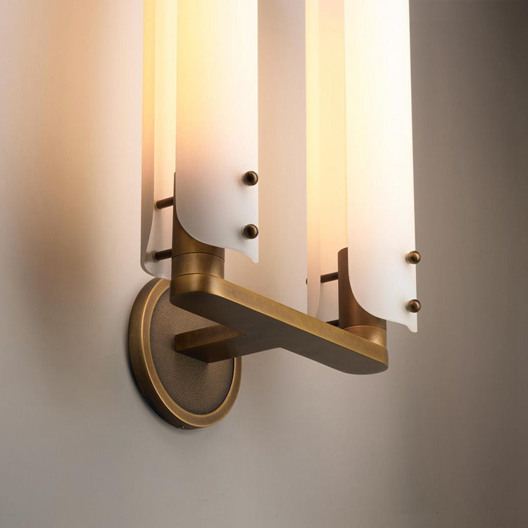 Alen Double White Glass Wall Sconce, Wall Lamps for Bedroom detail view