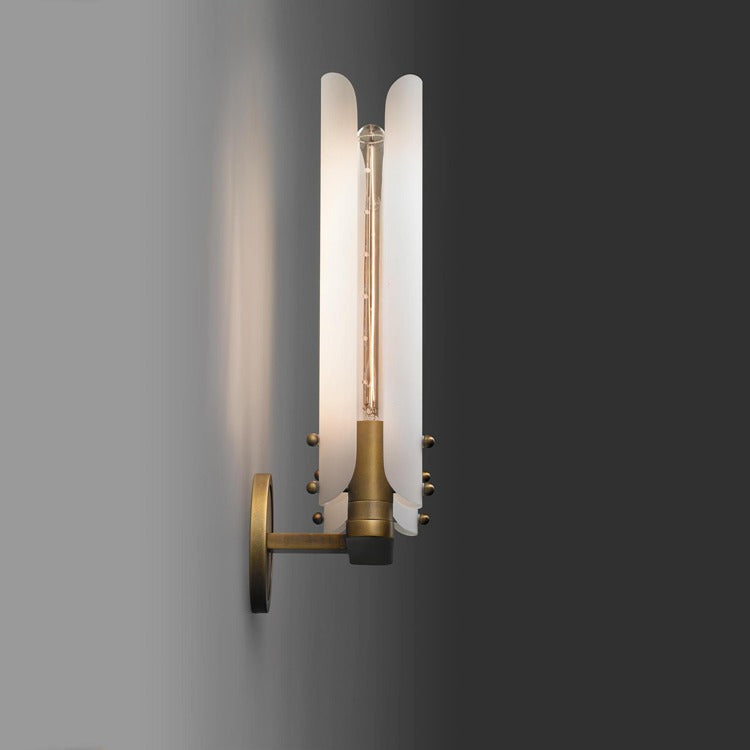 Alen Double White Glass Wall Sconce, Wall Lamps for Bedroom detail view