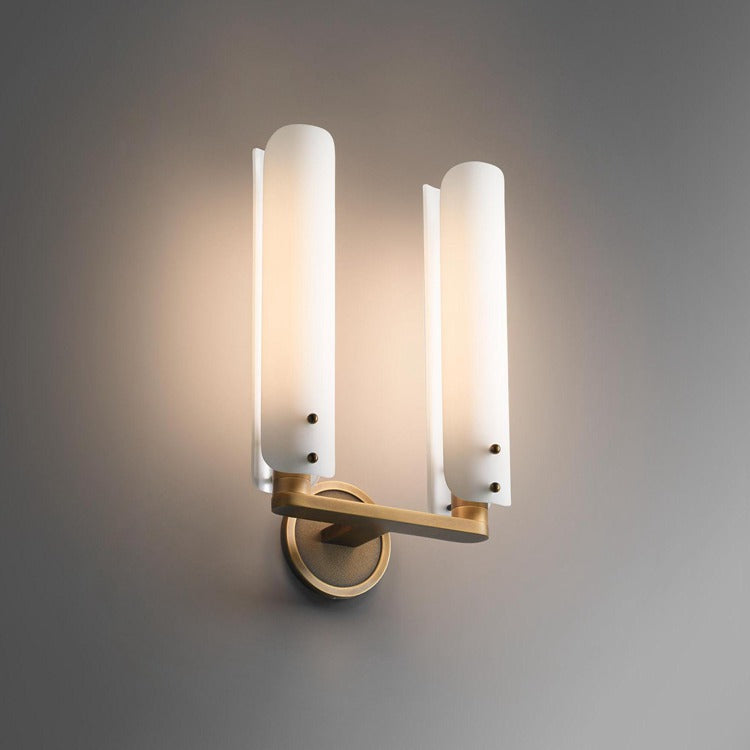 Alen Double White Glass Wall Sconce, Wall Lamps for Bedroom main view