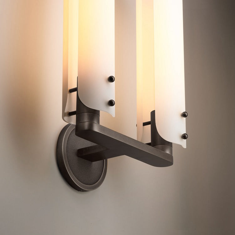 Alen Double White Glass Wall Sconce, Wall Lamps for Bedroom detail view