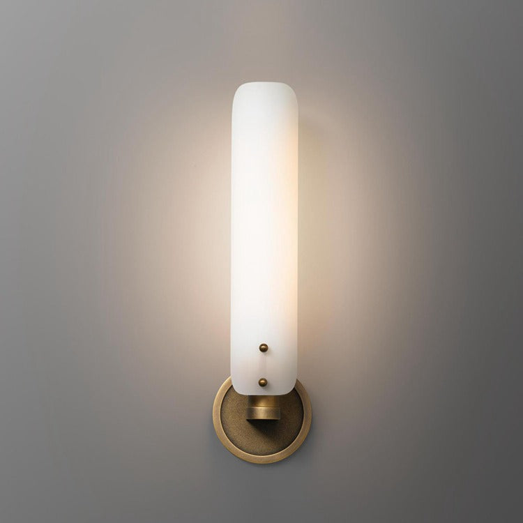 Alen White Glass Wall Sconce , Wall Lamps for Bedroom angled view