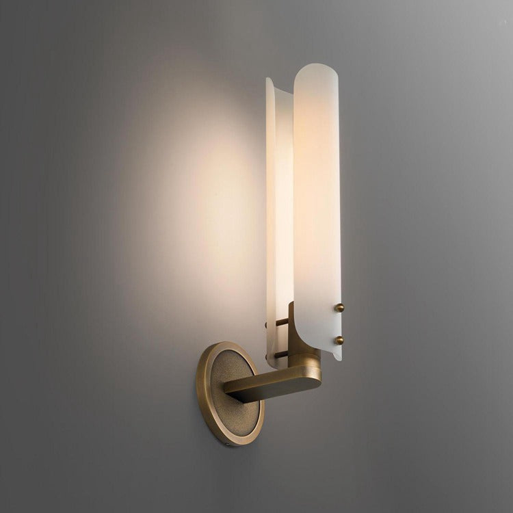 Alen White Glass Wall Sconce , Wall Lamps for Bedroom detail view