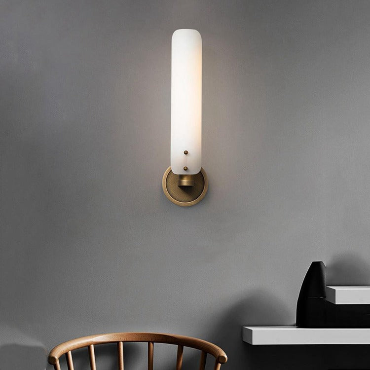 Alen White Glass Wall Sconce , Wall Lamps for Bedroom detail view