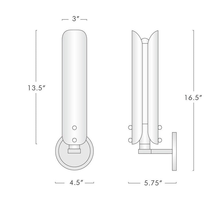 Alen White Glass Wall Sconce , Wall Lamps for Bedroom detail view