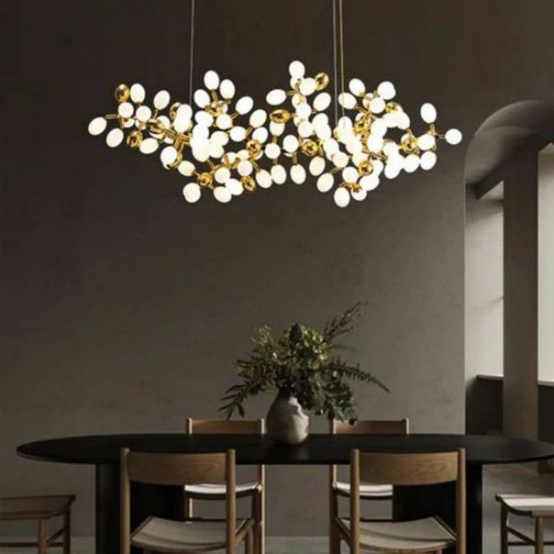 Modern Gold Grape Linear Pendant Light for Dining Room - detail 3