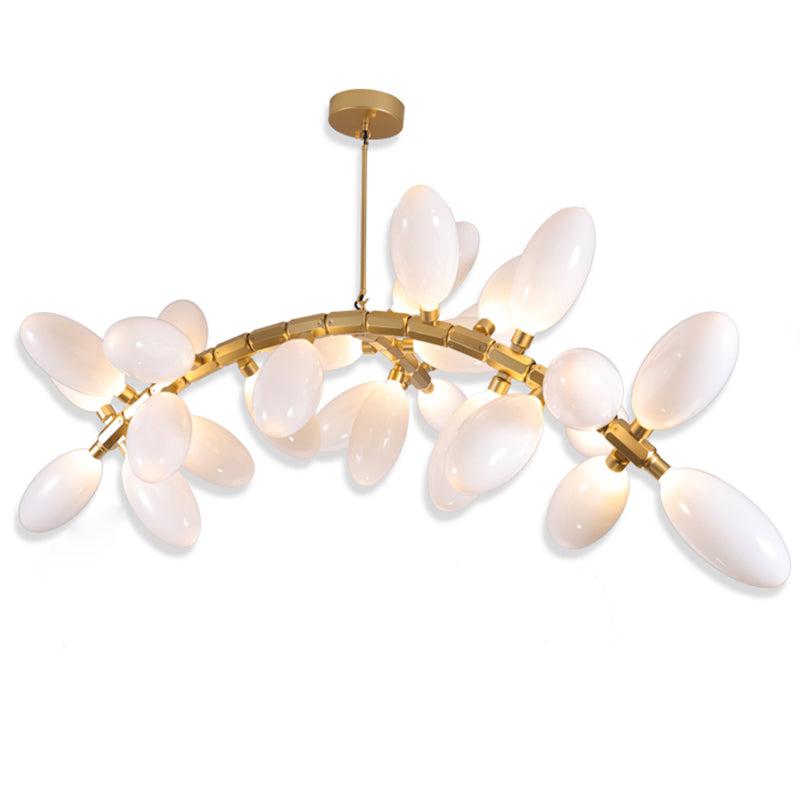 Gold Linear Grape Pendant Light 57" for Dining and Living Room in glass