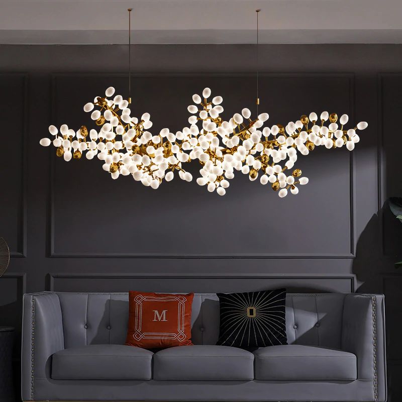 Gold Horizontal Grape Chandelier for Dining Room - detail 3