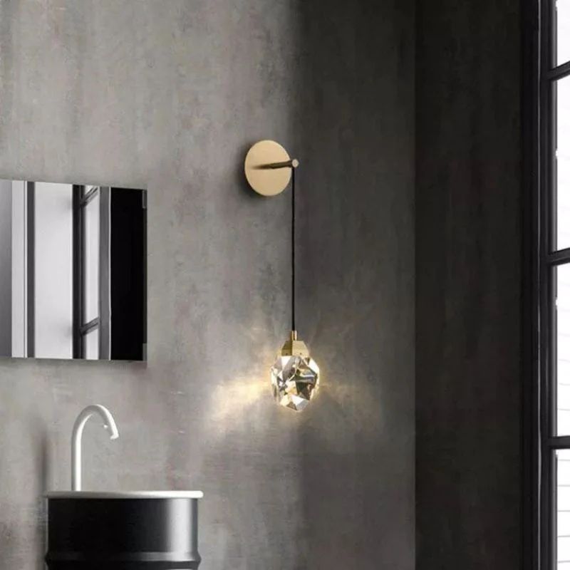 Dazzle Faceted Crystal Prisms Wall Sconce (Cord) angled view