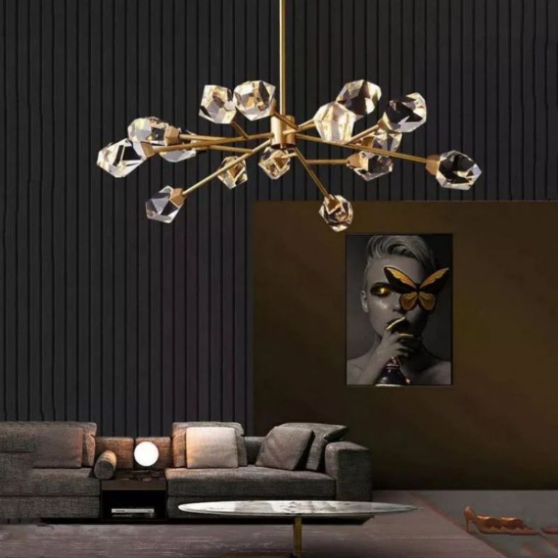 Dazzle Crystal Modern Chandelier detail view