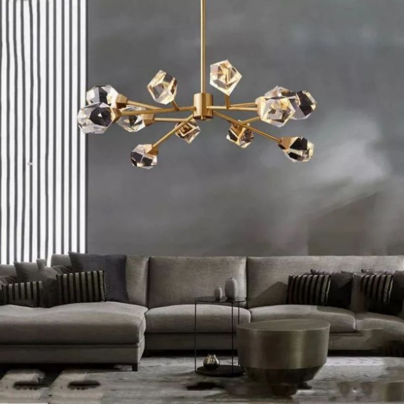 Dazzle Crystal Modern Chandelier detail view