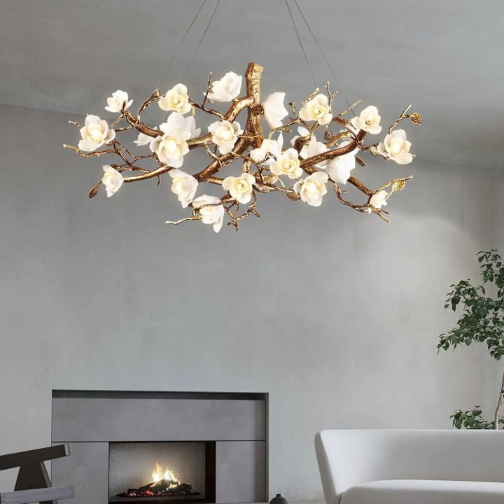 Flower Bloom Branch Ceramic Chandelier - detail 4
