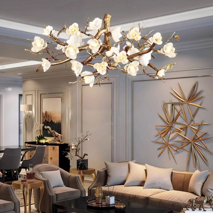 Flower Bloom Branch Ceramic Chandelier - detail 3