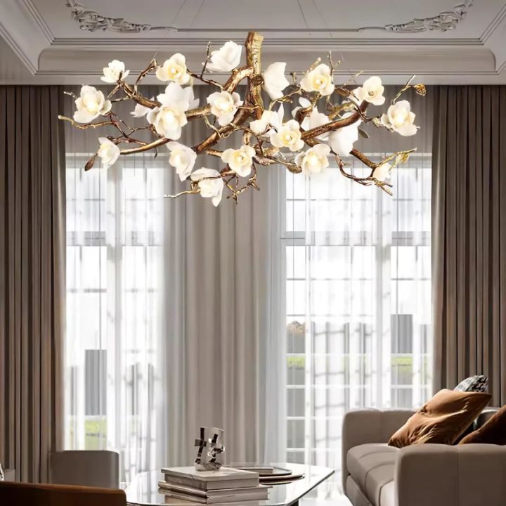Flower Bloom Branch Ceramic Chandelier - detail 5
