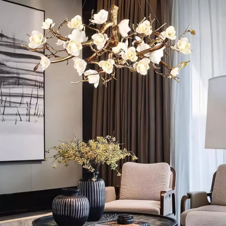 Flower Bloom Branch Ceramic Chandelier - detail 8