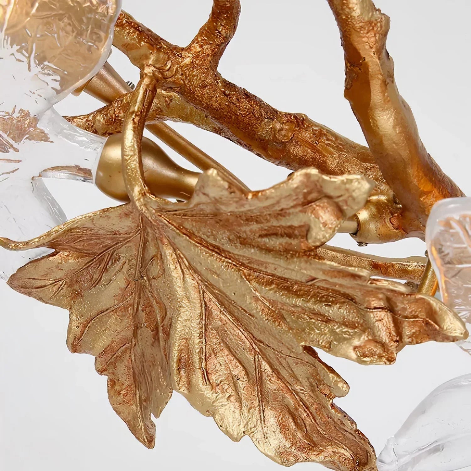 Folio Branch Brass Glass Chandelier - detail 8