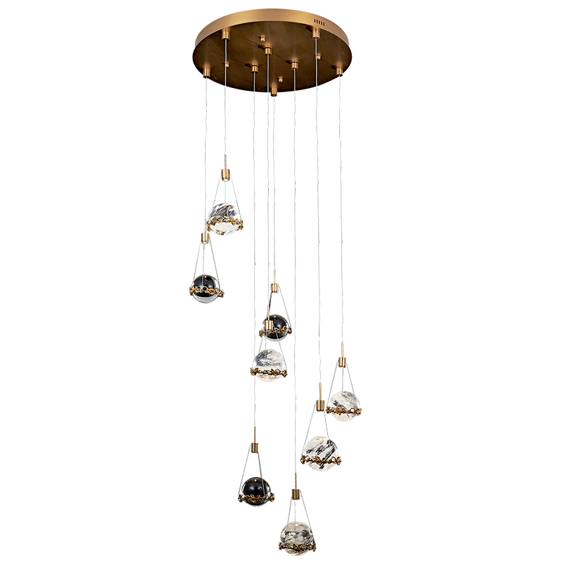 Crystal Ball Pendant Light for Staircase and Foyer - detail 6