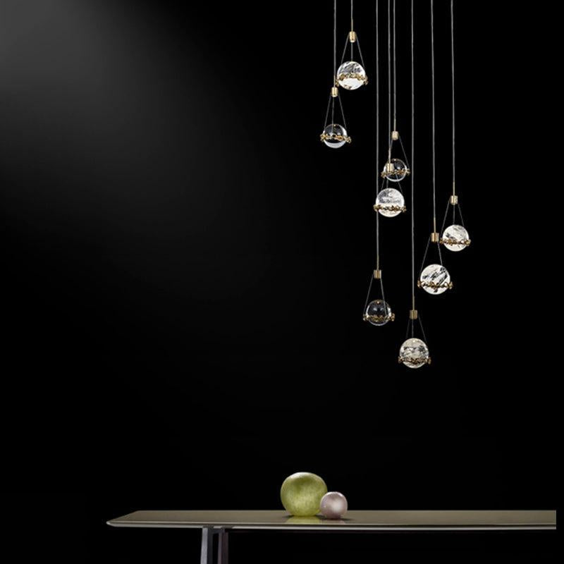 Crystal Ball Pendant Light for Staircase and Foyer - detail 4
