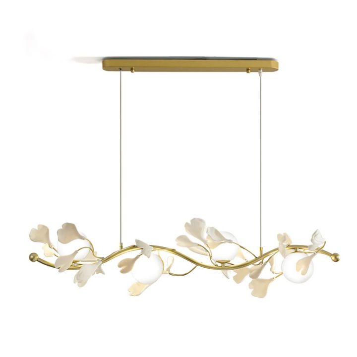 Ginkgo Glass Chandelier in ceramic, glass, and iron