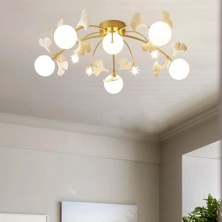 Ceramic Ginkgo Glass Ceiling Lamp - detail 9