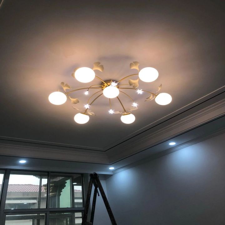 Ceramic Ginkgo Glass Ceiling Lamp - detail 7