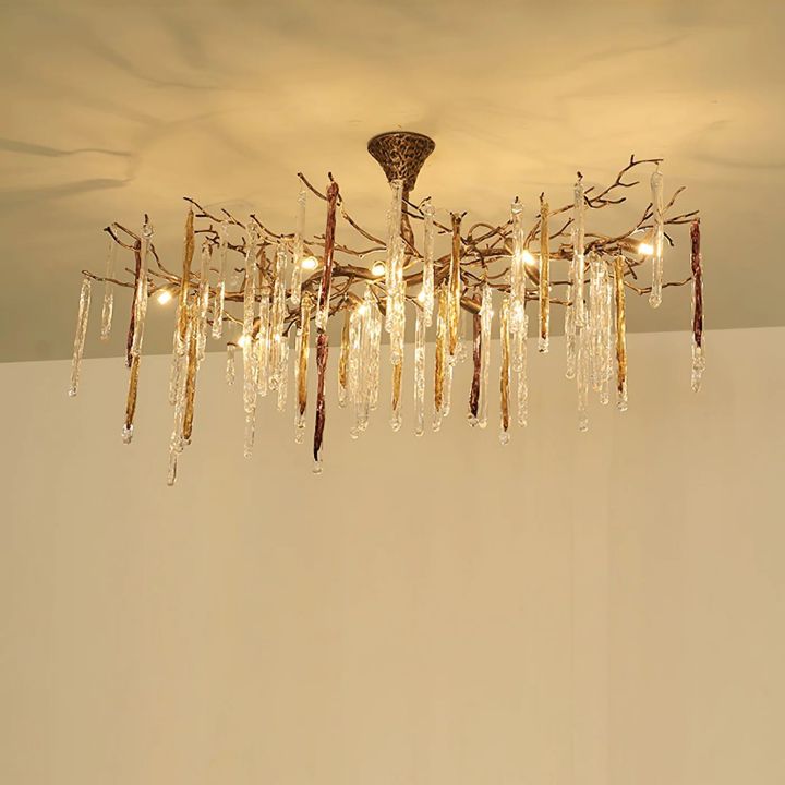 Glamour Dripstone Chandelier in crystal and brass