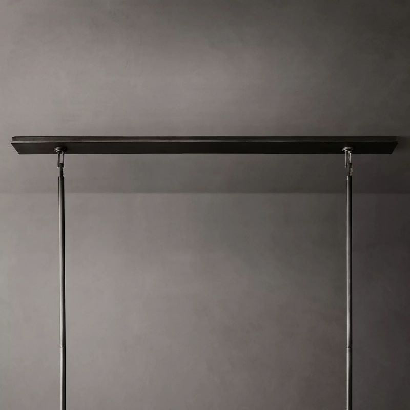 Beckman Glass Lantern Rectangular Chandelier 54" - detail 8