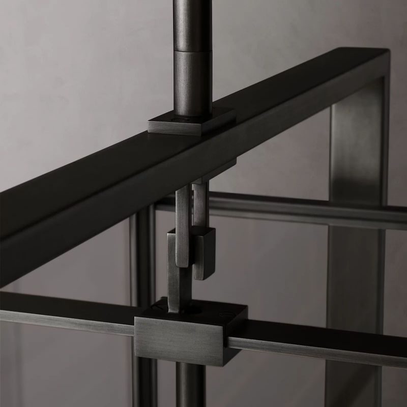 Beckman Glass Lantern Rectangular Chandelier 54" - detail 6