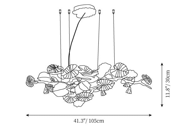 Gold Leaf Crystal Chandelier - detail 9
