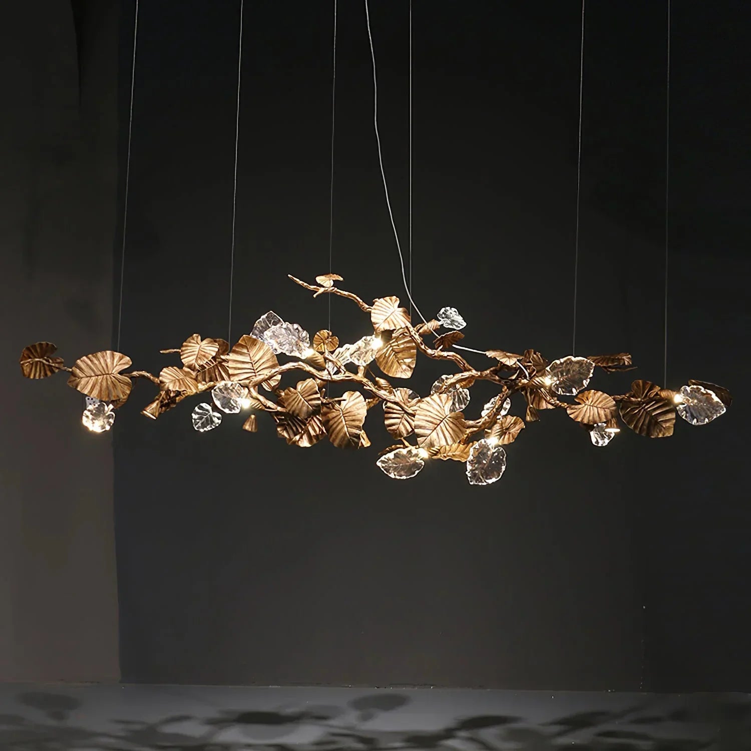Gold Leaf Crystal Chandelier - detail 7
