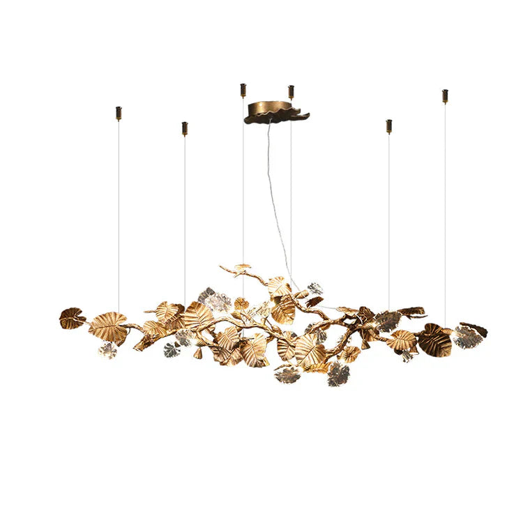 Gold Leaf Crystal Chandelier - detail 4