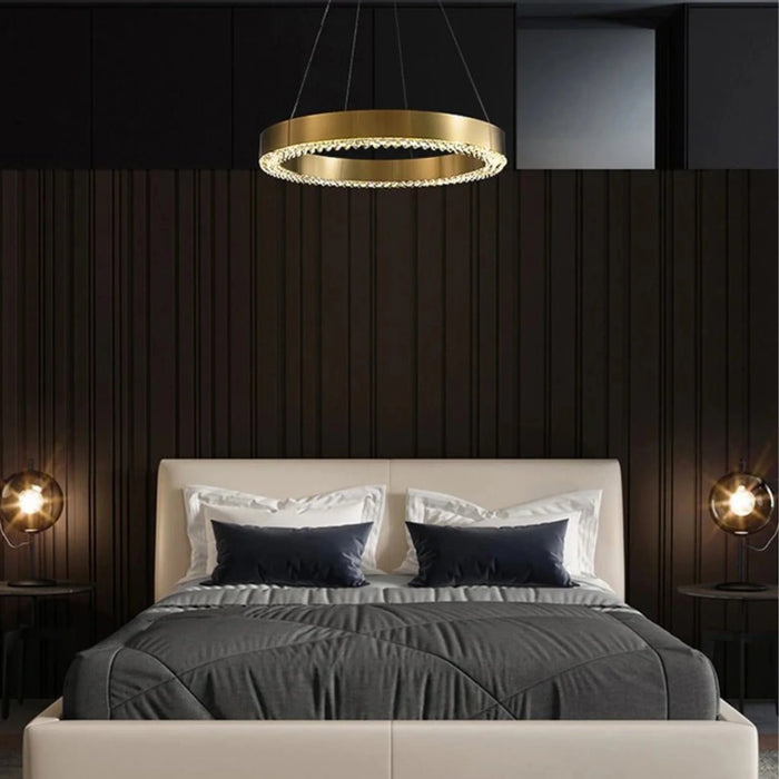 Gold crystal ceiling chandelier - detail 6