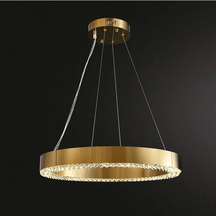 Gold crystal ceiling chandelier - detail 12