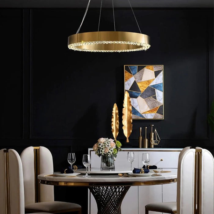 Gold crystal ceiling chandelier - detail 8