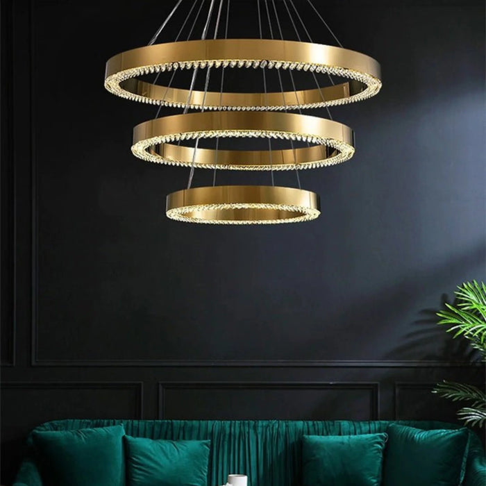 Gold crystal ceiling chandelier - detail 3