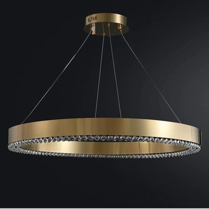 Gold crystal ceiling chandelier - detail 9