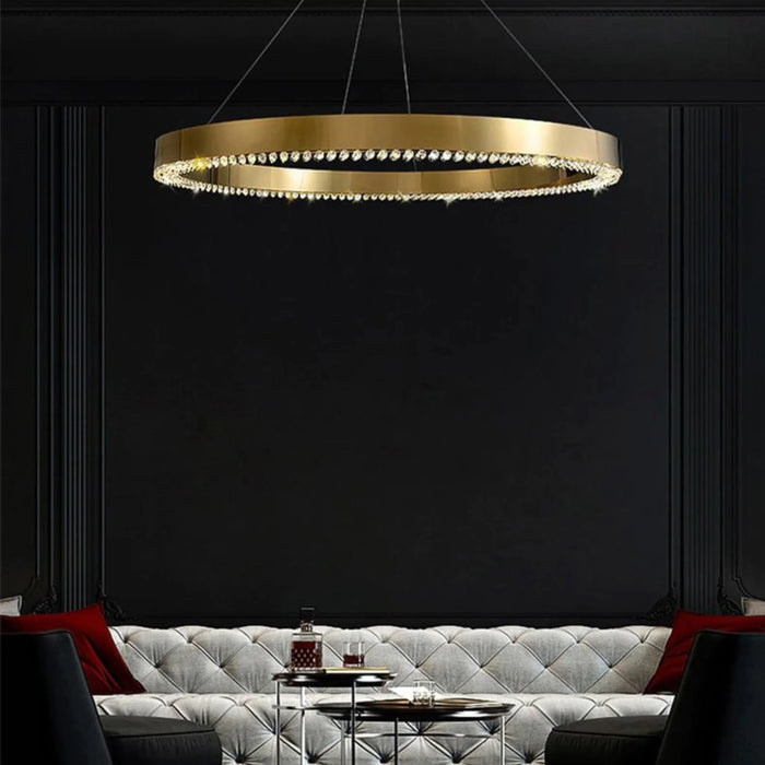 Gold crystal ceiling chandelier - detail 10