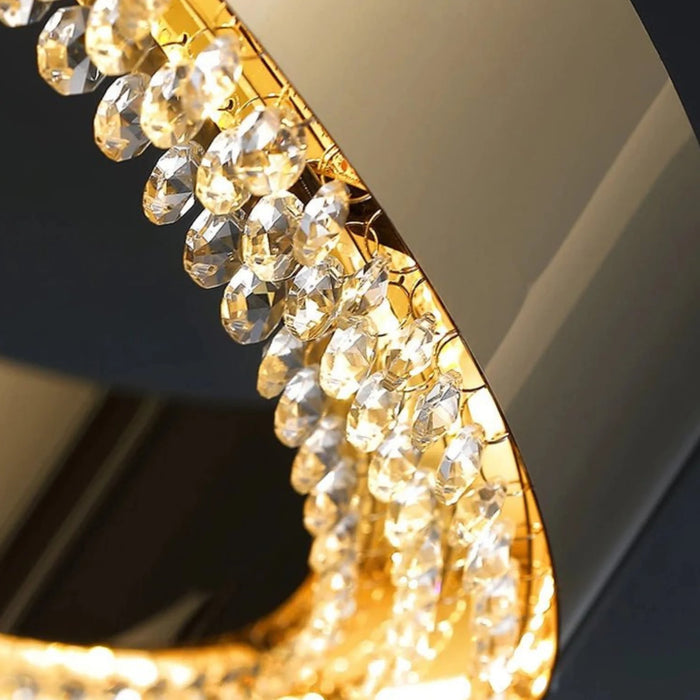 Gold crystal ceiling chandelier - detail 5