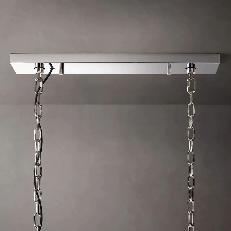 Huxley Calcite Alabaster Rectangular Chandelier 42 inch detail view
