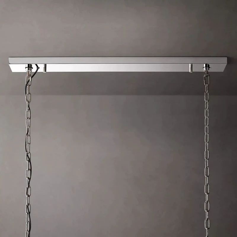 Huxley Calcite Rectangular Chandelier 54 inch detail view