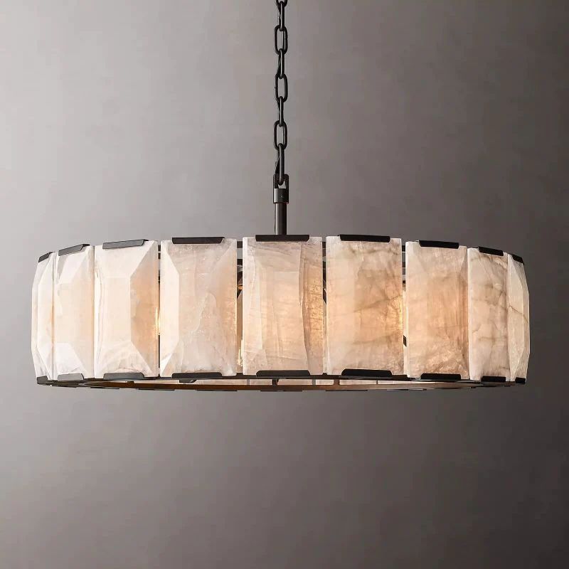 Huxley Calcite Round Chandelier 43 inch front view
