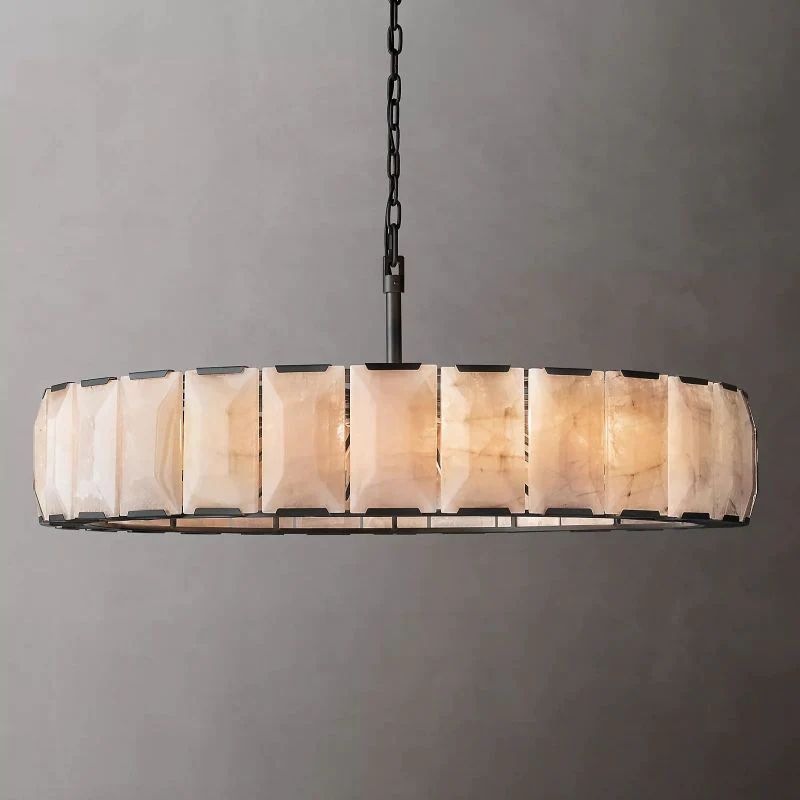 Huxley Calcite Round Chandelier 60 inch front view