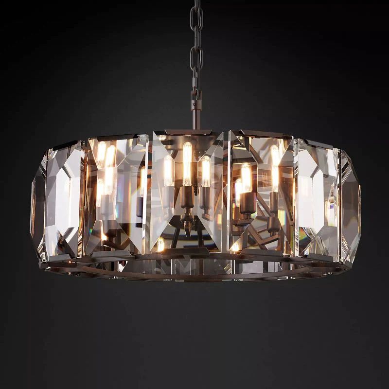 Huxley Crystal Round Chandelier 31 inch front view