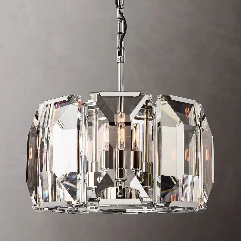 Huxley Crystal Round Chandelier 19 inch angled view