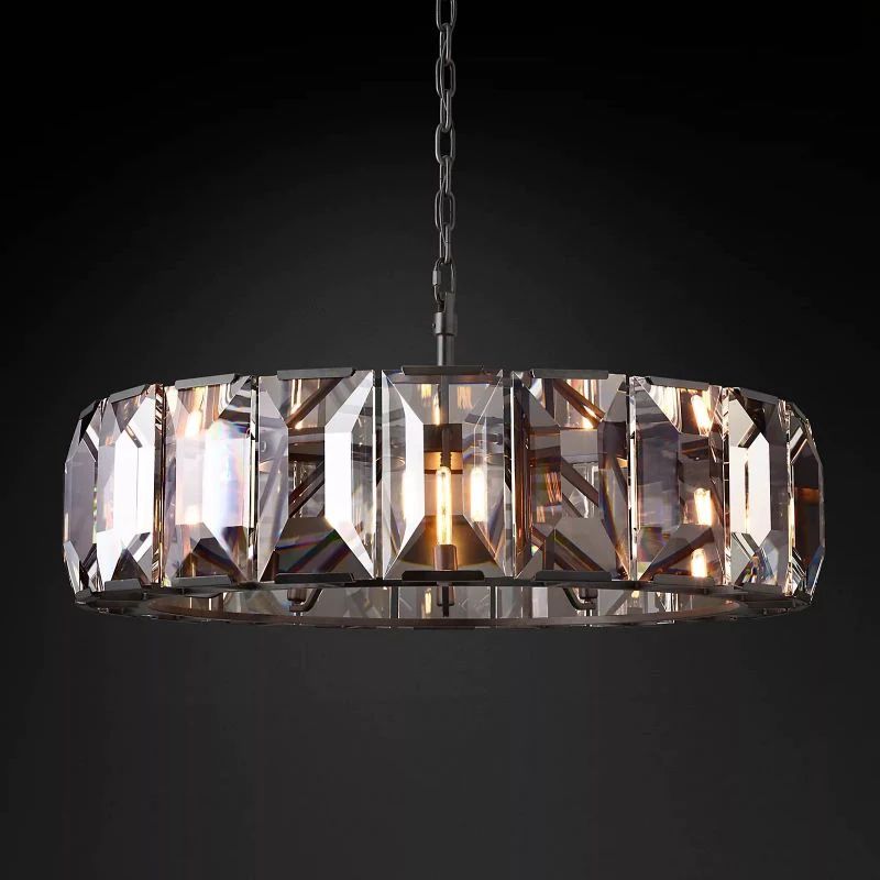 Huxley Crystal Round Chandelier 43 inch front view