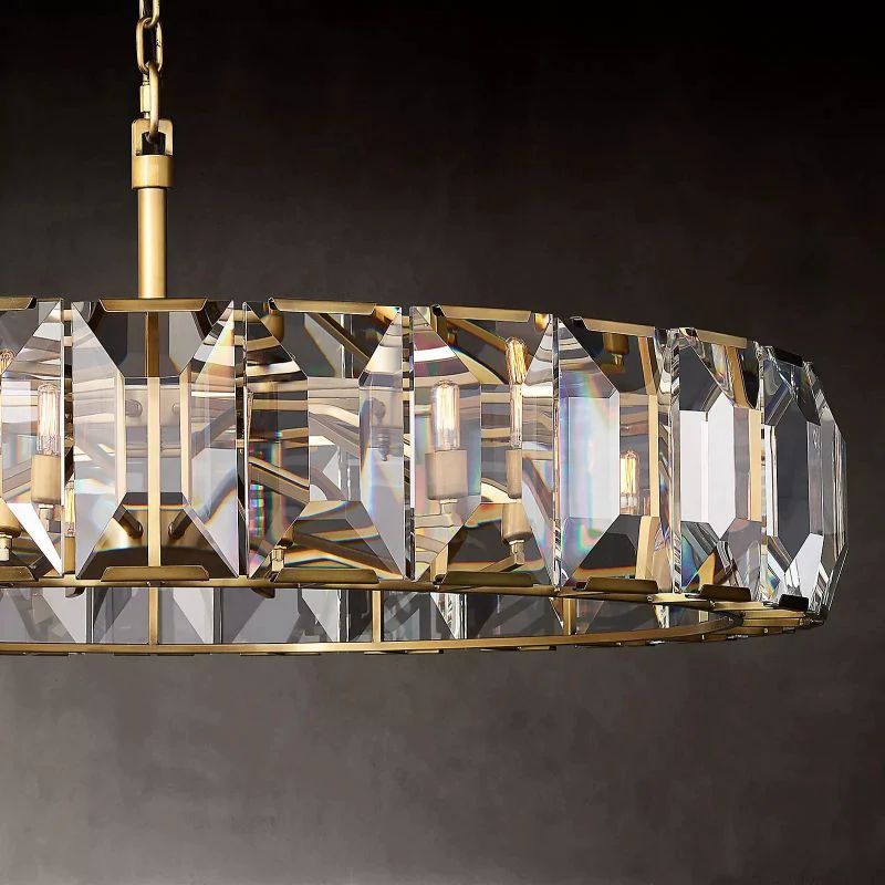 Huxley Crystal Round Chandelier 31 inch detail view
